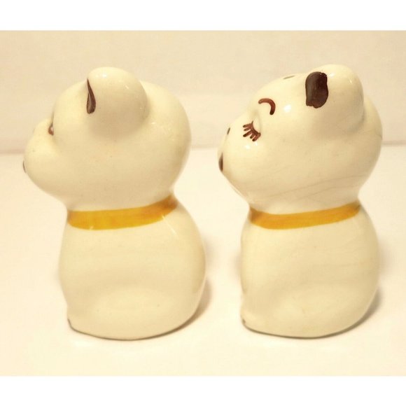 Vintage White Porcelain Salt & Pepper Condiment Set - Picture 4 of 5